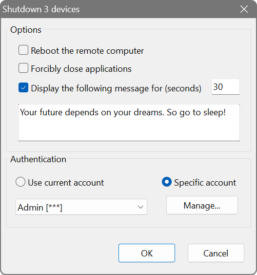 Remote shutdown options