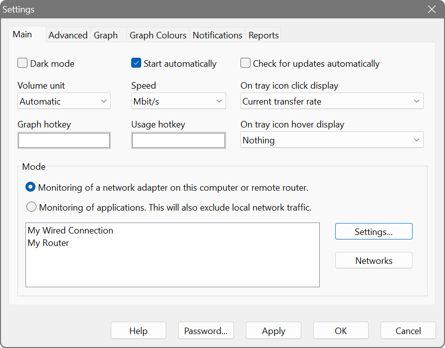 General settings