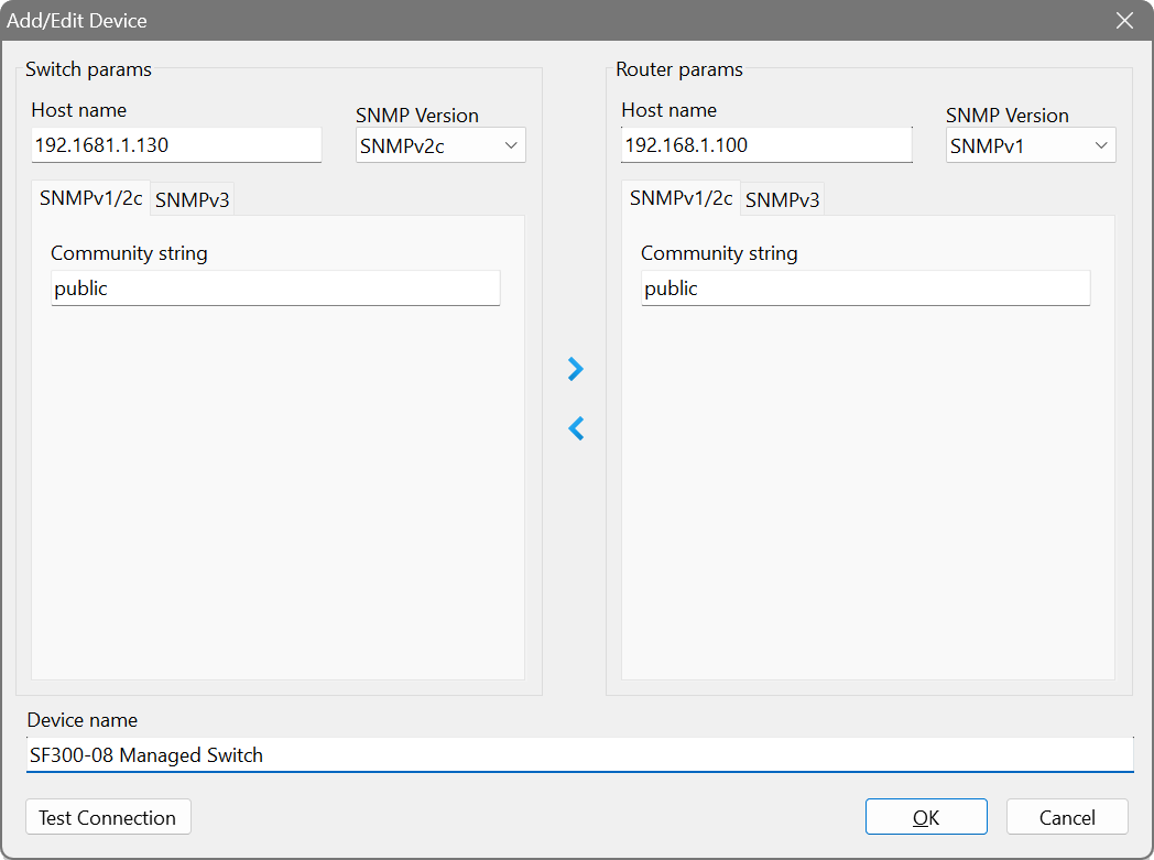 SoftPerfect Switch Port Mapper - Adding a device